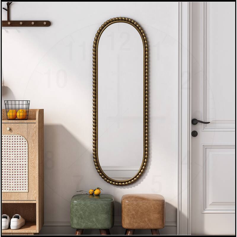 Iron Art Oval Retro Mirror, Antique Effect