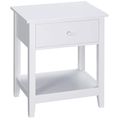 MDF Coffee Table with Drawer and Bottom Shelf - 19.75'' W x 13.75'' D x 23.5'' H