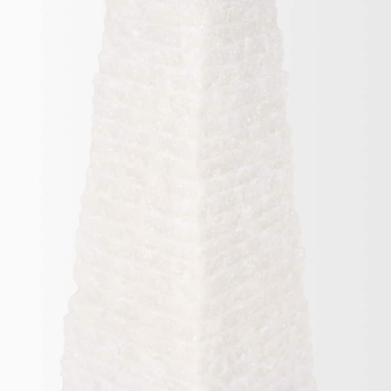 Pyramis White Marble Obelisk Decorative Object (13")