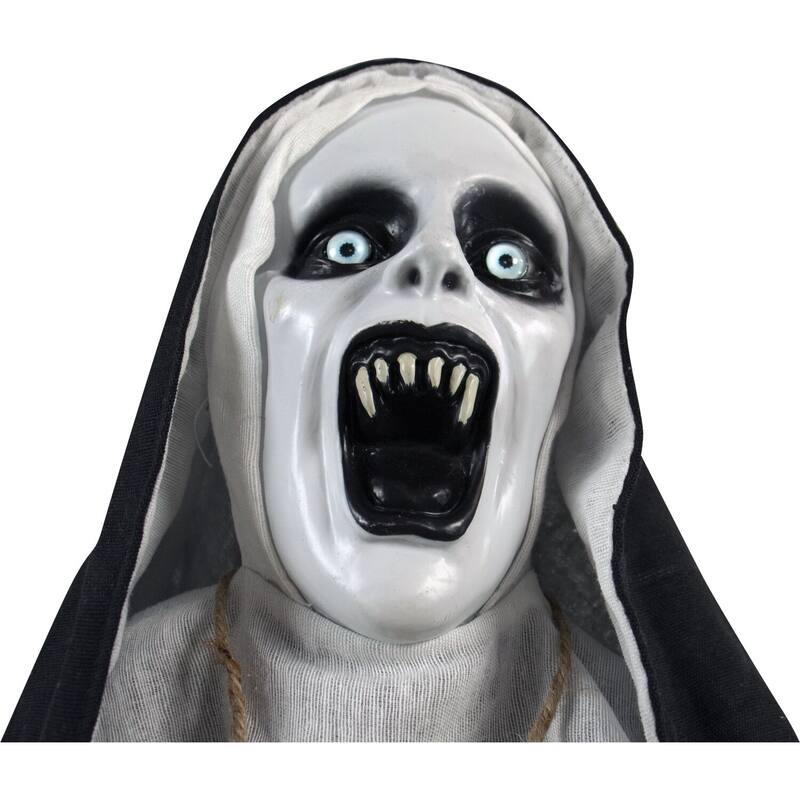Haunted Hill Farm Life-Size Animatronic Witch, Indoor/Outdoor Halloween Decoration, Flashing Green Eyes, Talking, Battery