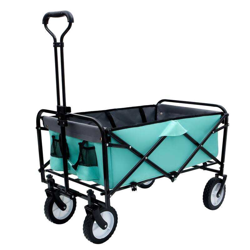 360lb Capacity Heavy-Duty Collapsible Wagon - with Storage Straps & 3-Piece Liner Bag Set