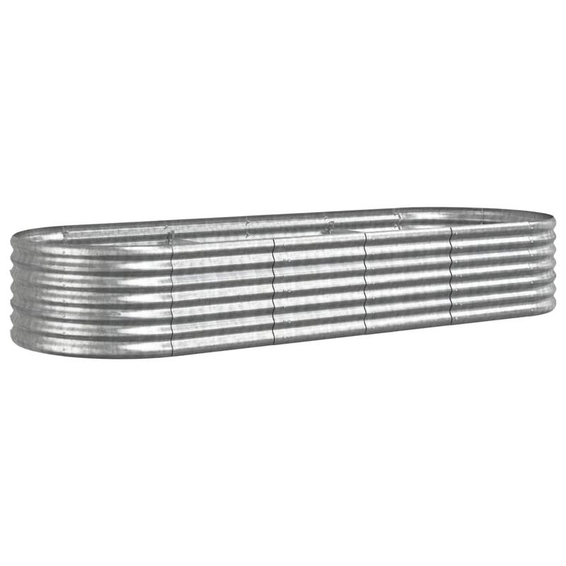 vidaXL Raised Garden Bed Raised Flower Bed Galvanized Steel Outdoor Planter