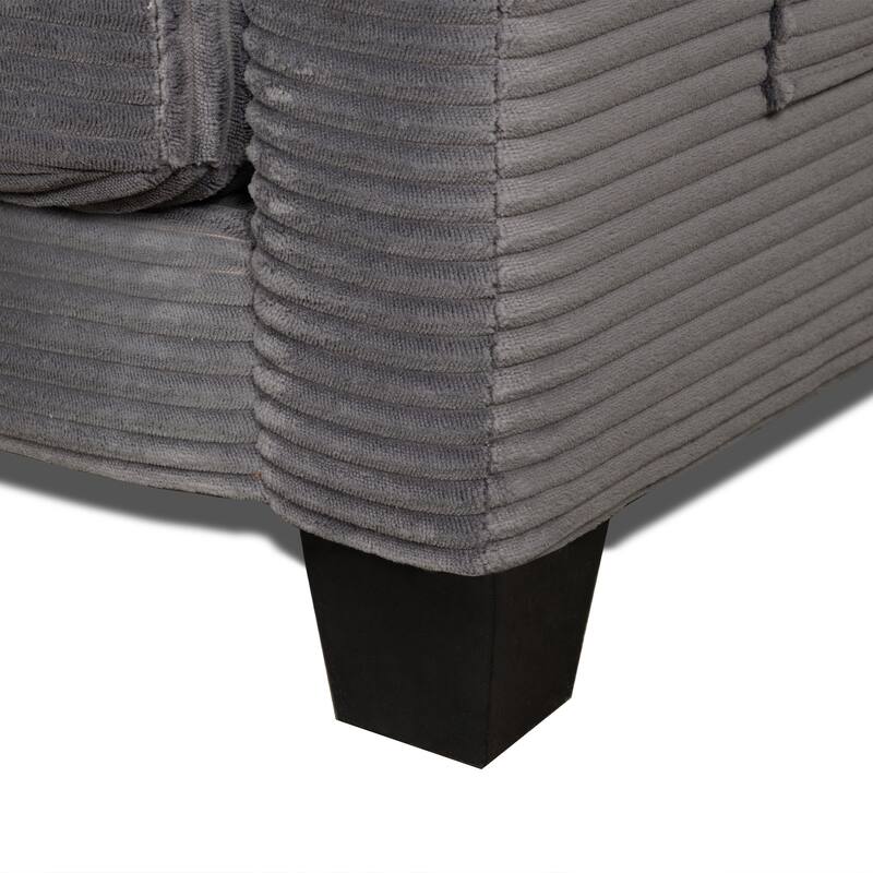 2-in-1 Convertible Corduroy Sofa Bed 51" Small Sofa, 2-Seater Loveseat Sleeper Couch with Side Storage
