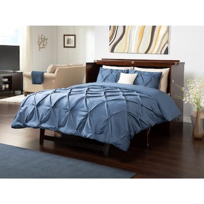Murphy Bed Chest Walnut - Space Saving Bed with Storage - Asian Allure