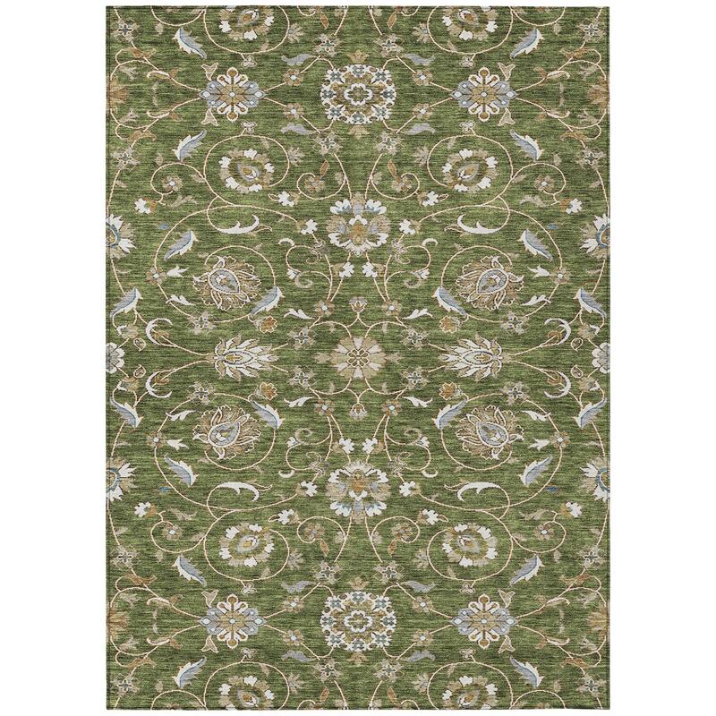 Machine Washable Indoor/ Outdoor Traditional KashanChantille Rug