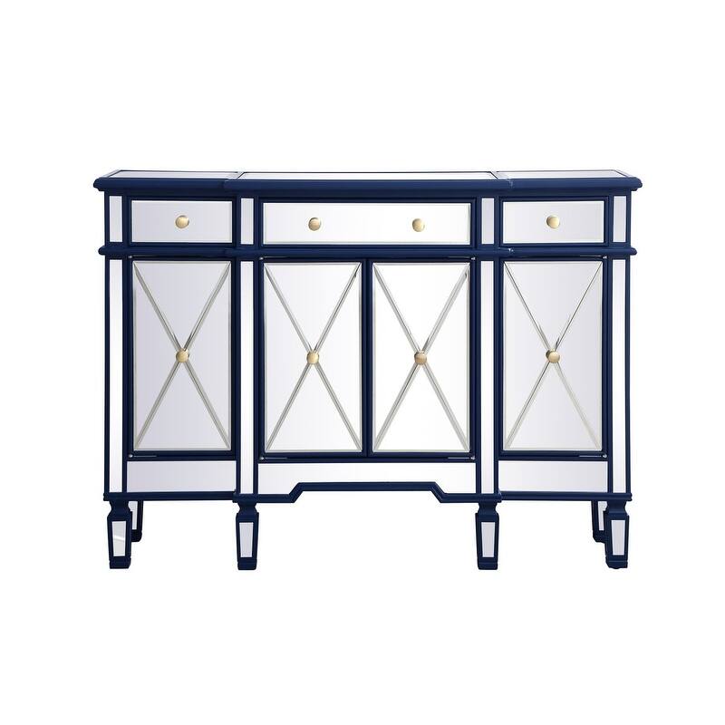 Contemporary 3-drawer 4-door Mirrored Cabinet