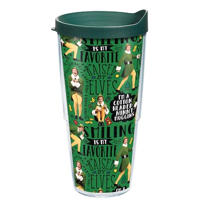 Tervis Warner Brothers Elf Ninny Pattern Christmas Holiday Movie Made in USA Double Walled Insulated Travel Tumbler, Classic