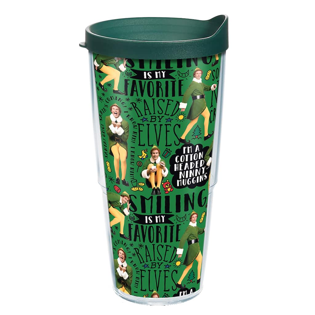 Tervis Warner Brothers Elf Ninny Pattern Christmas Holiday Movie Made in USA Double Walled Insulated Travel Tumbler, Classic