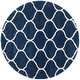 preview thumbnail 58 of 122, SAFAVIEH Hudson Shag Ogee Trellis 2-inch Thick Area Rug 5'3" Round - Navy/Ivory