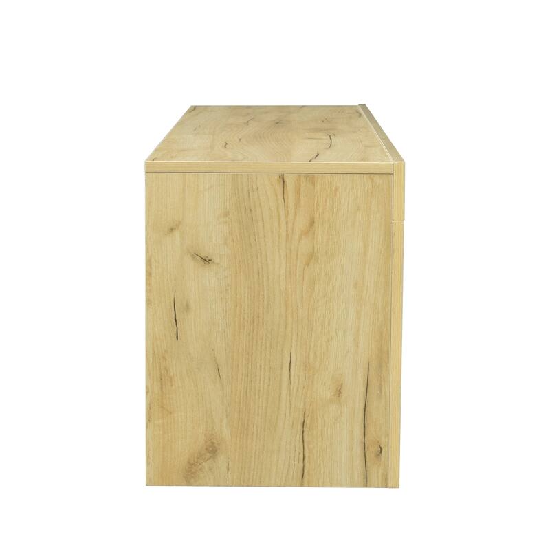 Black TV Stand with LED RGB Lights TV Cabinet