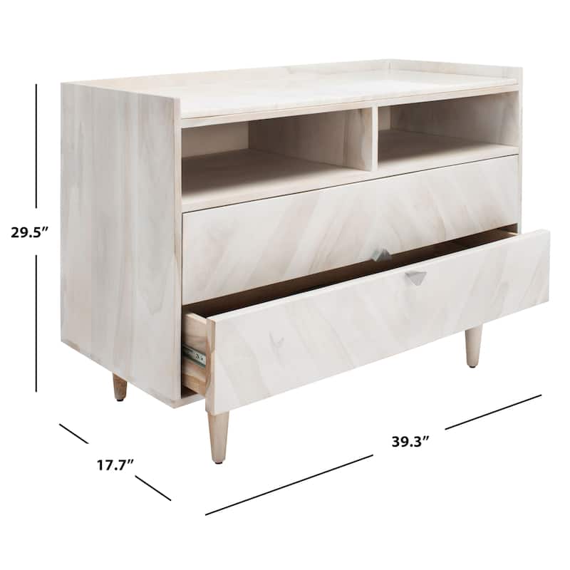 SAFAVIEH Couture Cora Rose Herringbone Nightstand - Natural