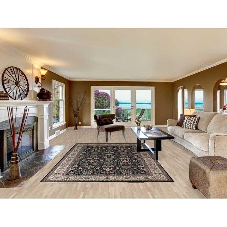 Black Vegetable Dye Aubusson Chinese Area Rug Hand-Knotted Wool Carpet - 6'2"x 9'7"