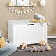 preview thumbnail 1 of 7, Kid's Toy Chest with 2 Safety Hinge, Wooden Storage Box, Organizer, Bench White