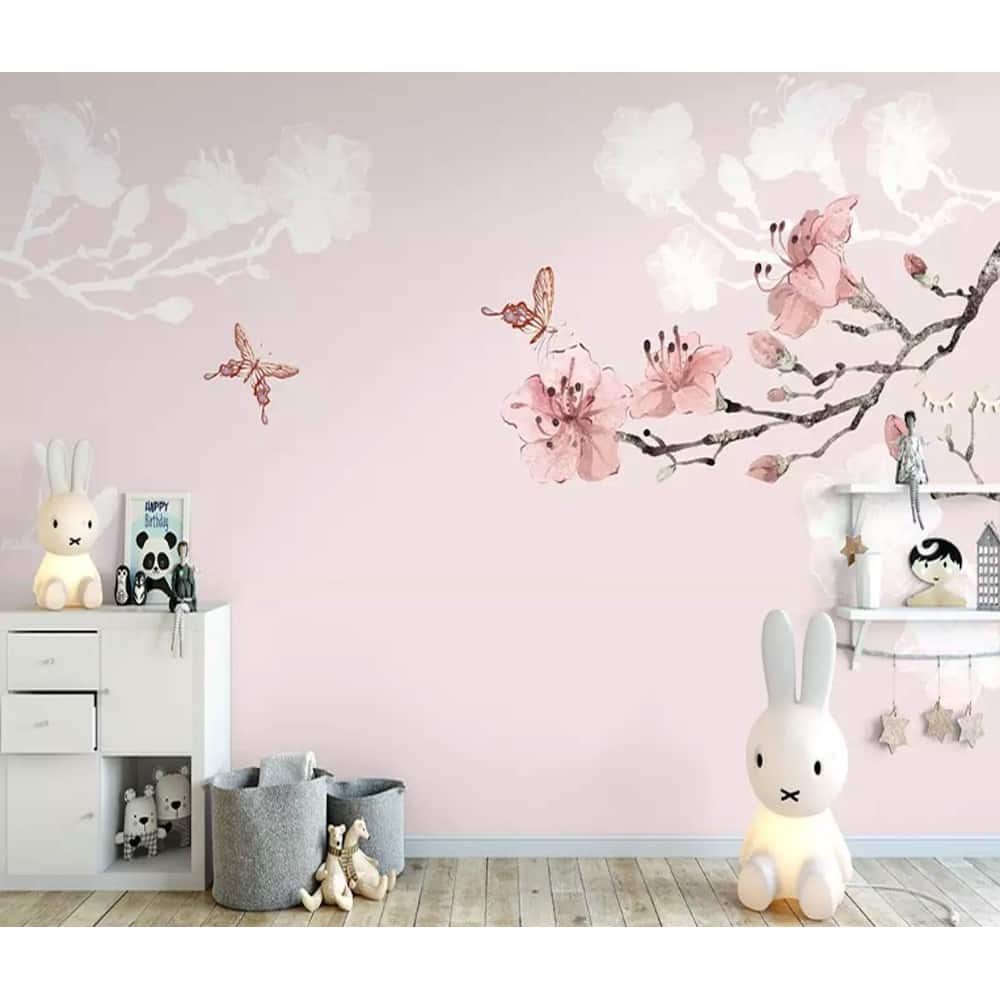 GK Wall Design Floral Cherry Blossom Sakura Flower Asiatic Removable Wallpaper