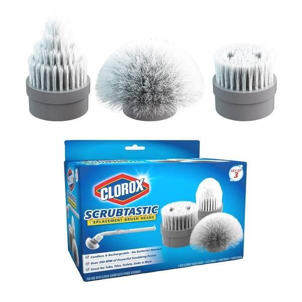 Clorox 1616 Scrubtastic Replacement Brush Heads, Set of 3, As Seen On