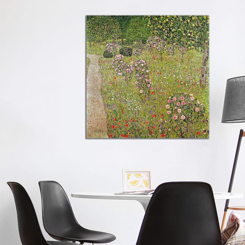 iCanvas "Orchard with roses" by Gustav Klimt Canvas Print - 37x37x1.5