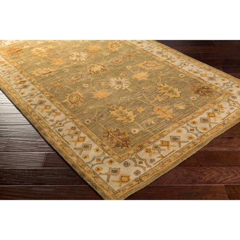 Livabliss Harrat Hand-Tufted Bordered Wool Runner Rug