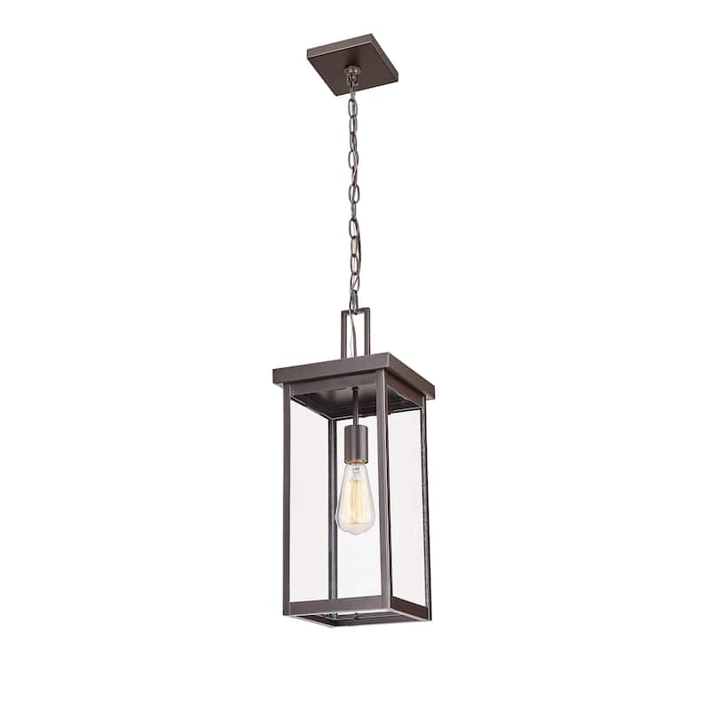 Millennium Lighting Barkeley 1 Light Outdoor Hanging Lantern in Powder Coated Black with ClearGlass Shades