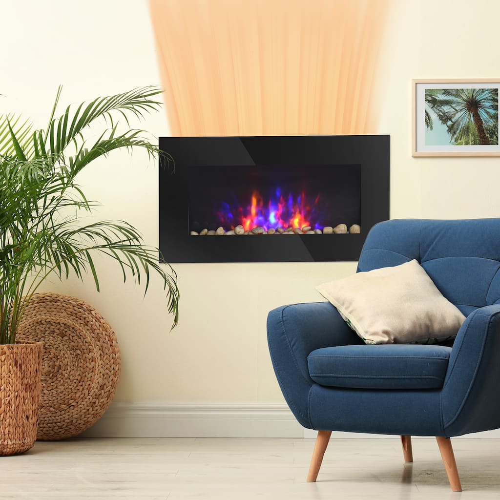 HOMCOM Electric Fireplace Wall-Mounted