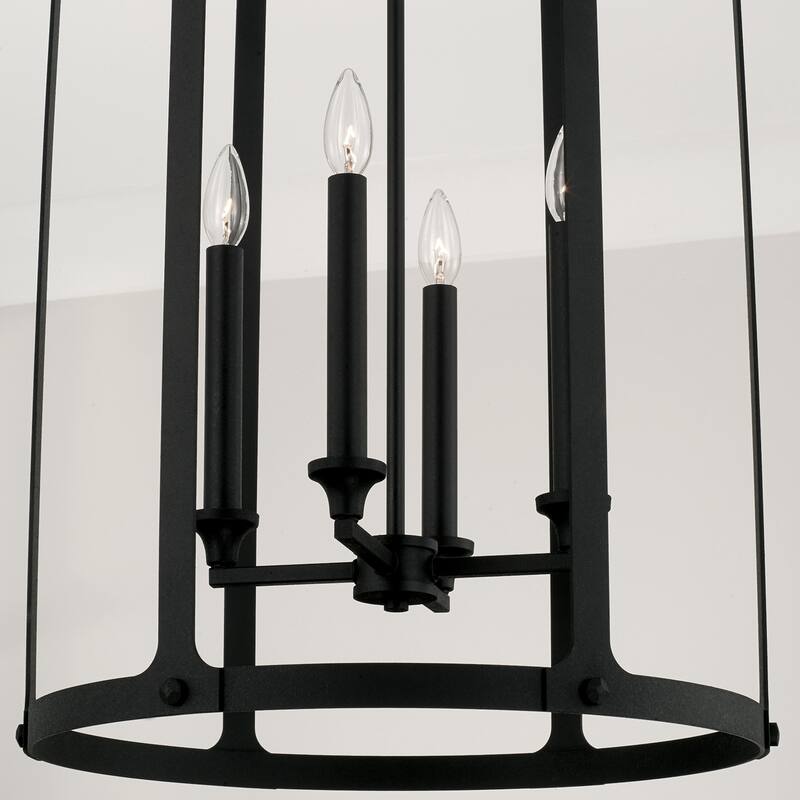 Brennen 4-light Black Iron Foyer Pendant
