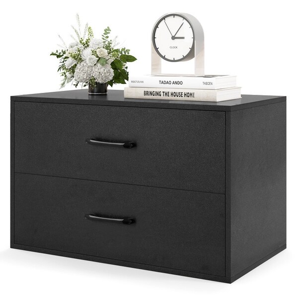 2-Drawer Stackable Horizontal Storage Cabinet Dresser Chest with