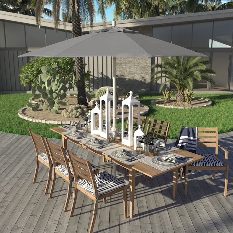 California Umbrella 9' Rd Golden State Series Patio Umbrella White Aluminum Frame Crank Lift Collar Tilt Sunbrella - Granite