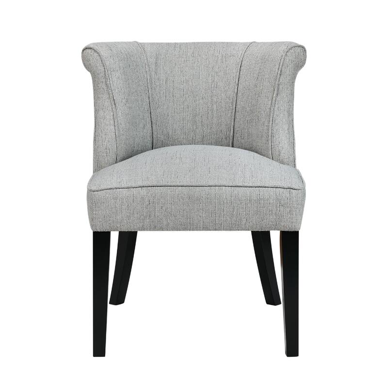 Vasu Accent Chair, Vertical Accents on Curved Back, Gray Polyester
