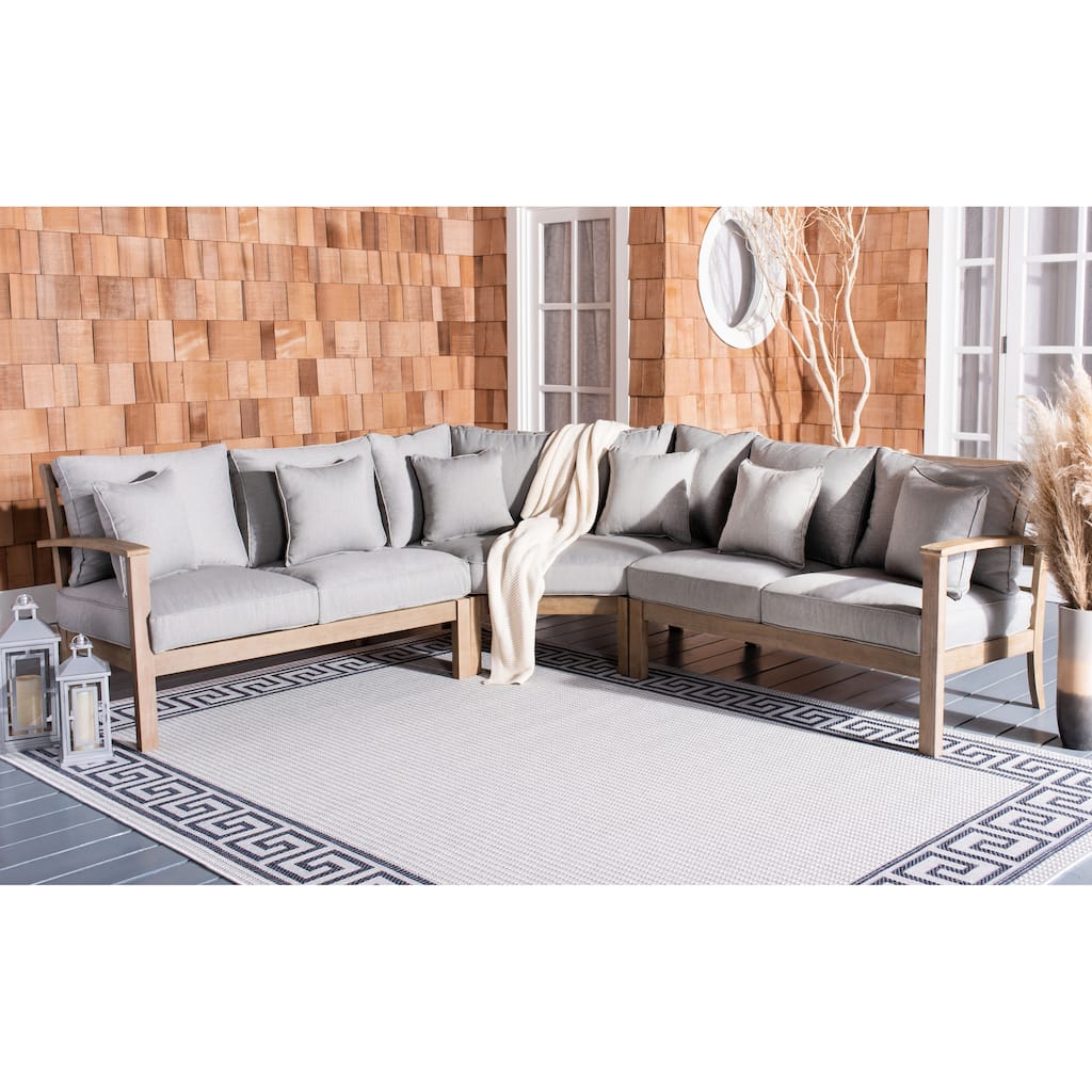 SAFAVIEH Couture Santa Cruz Patio Sectional Sofa - 107"W x 107"D x 35"H