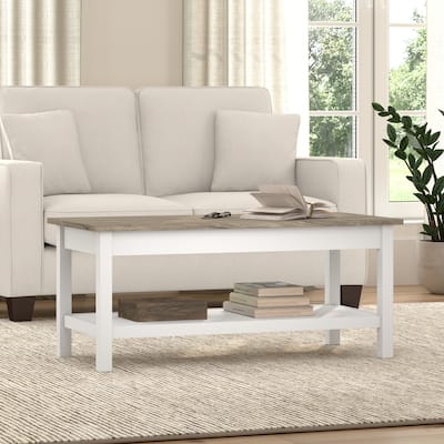 Bush Furniture Mayfield Farmhouse Living Room Coffee Table.