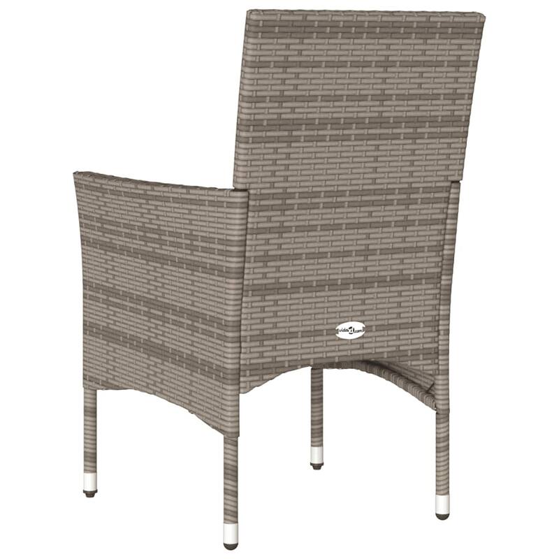 vidaXL Patio Chairs with Cushions 2 pcs Poly Rattan