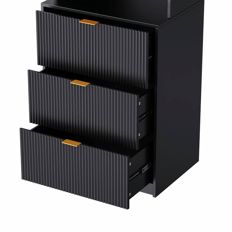 4-Piece Entertainment Wall Unit with 13 Shelves, 8 Drawers, and 2 Cabinets