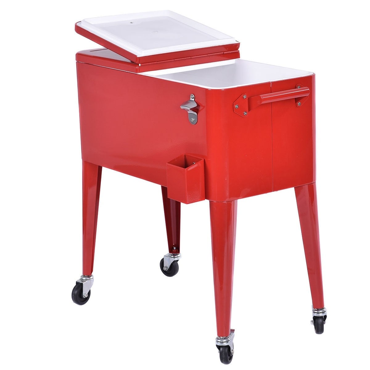 Red Portable Outdoor Patio Cooler Cart - 35.8
