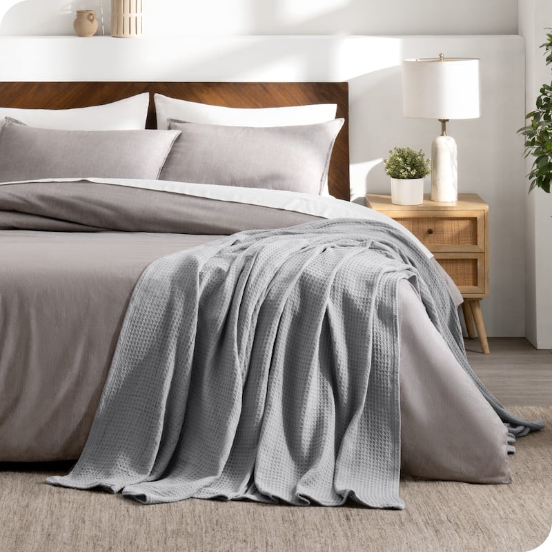 Bare Home Cotton Waffle Bed Blanket