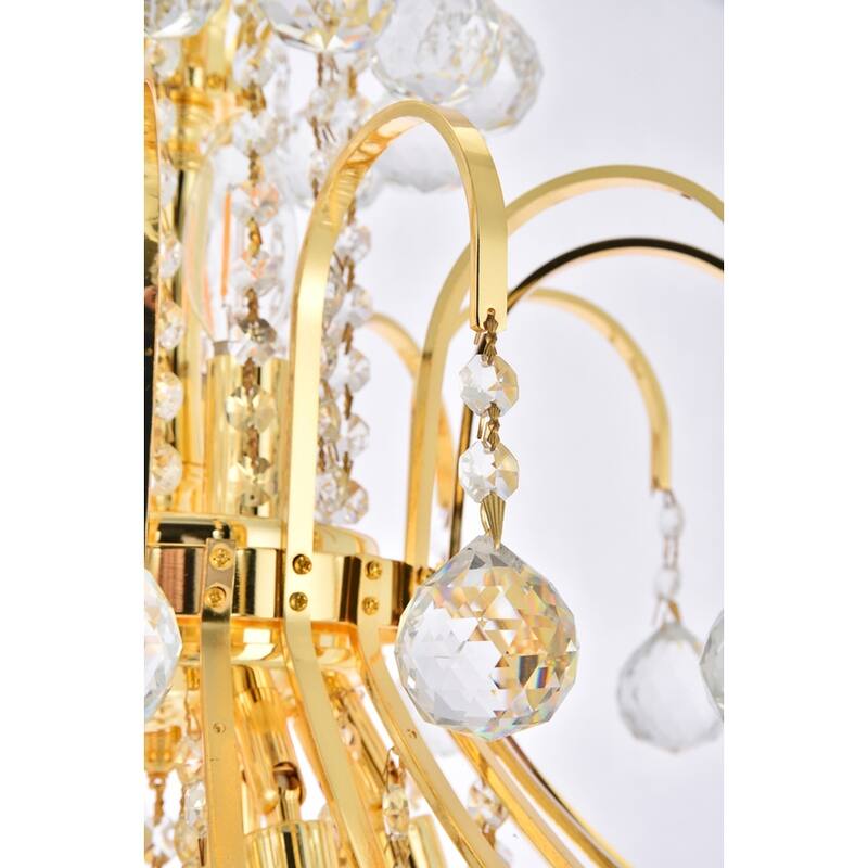 Elegant Lighting Gold 25-inch Royal-cut Crystal Clear Hanging 15-light Chandelier