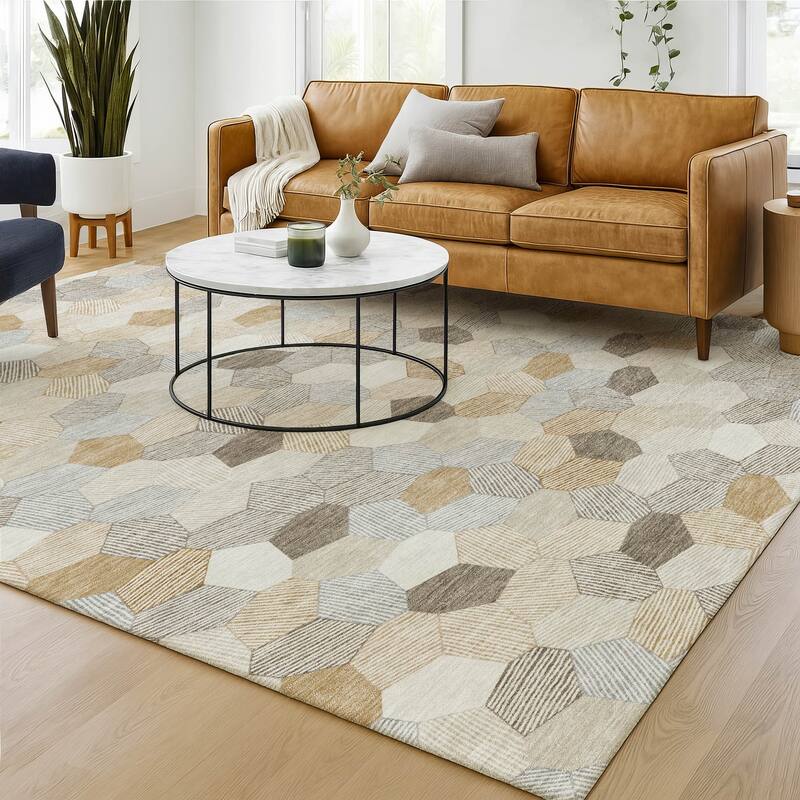Machine Washable Indoor/ Outdoor Modern Loyd Chantille Rug