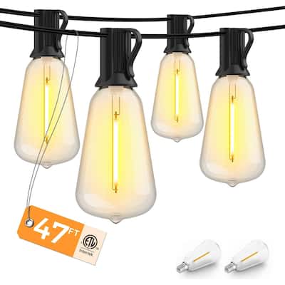 String Lights Waterproof Patio Lights with 20+2 Bulbs LED - 2 Pack