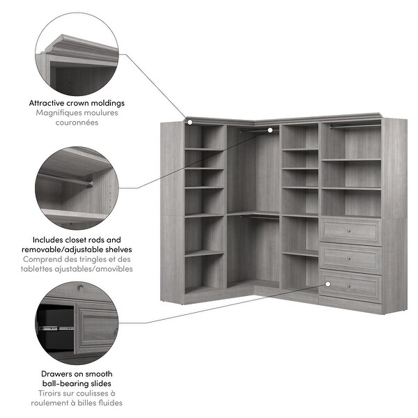 Versatile 97W Walk-In Closet Organizer by Bestar - Bed Bath