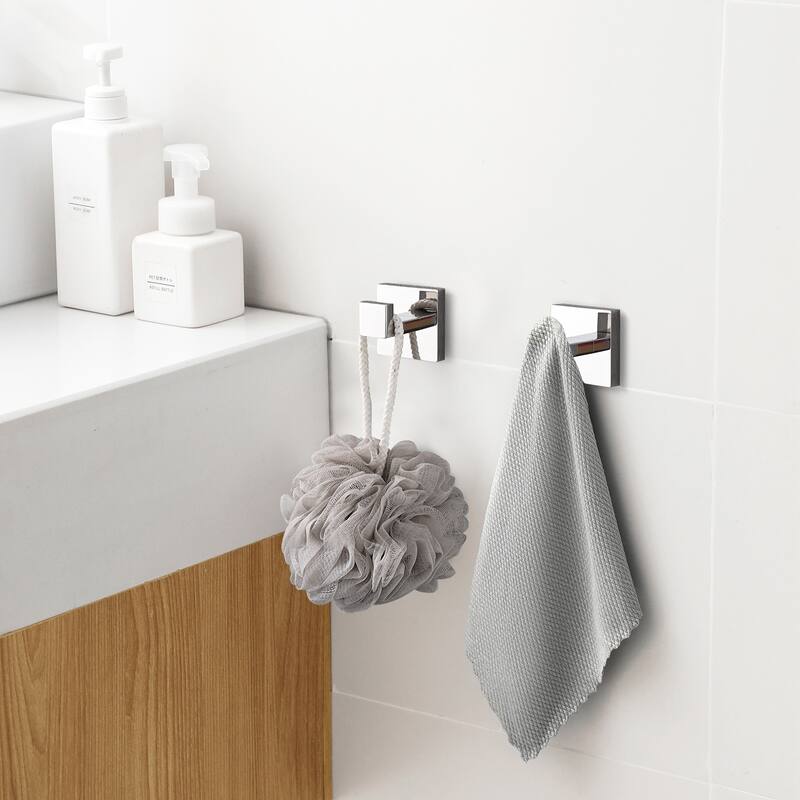 Towel Hooks for Bathrooms,SUS 304 Stainless Steel Coat Hook, Heavy Duty Towels Holder Hooks-4 Pack