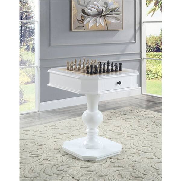 White game table solid wood galini table pedestal base table Bed Bath