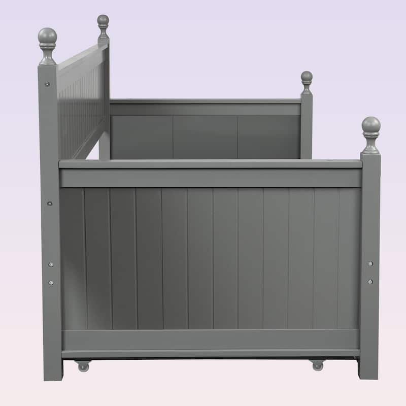 Modern Twin Size Wood Daybed with Twin Size Trundle