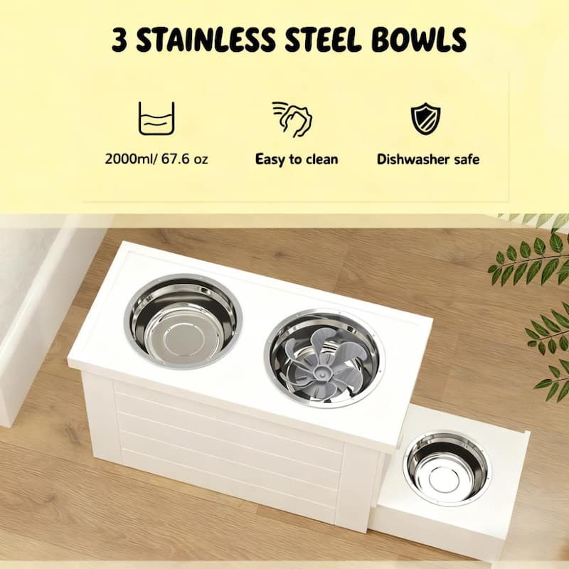 Pet Bowls with Slow Feeder Mat
