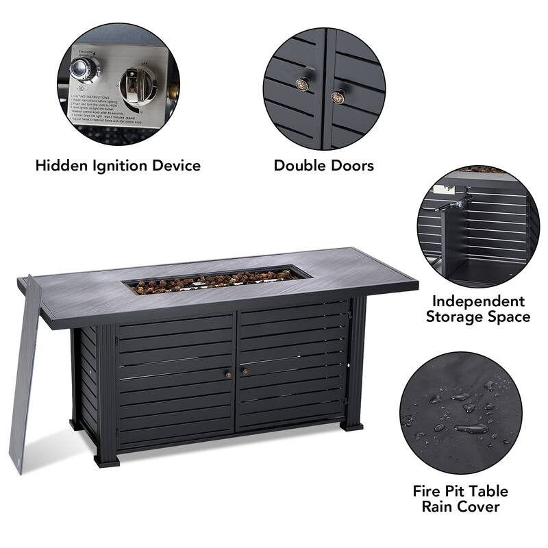52 Inch Propane Fire Pit Table 50000BTU