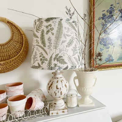 19'' White Table Lamp Set