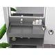preview thumbnail 167 of 175, Juniper Stone Solid Surface Wall-mounted Vessel Sink 36" Left Basin - Grey