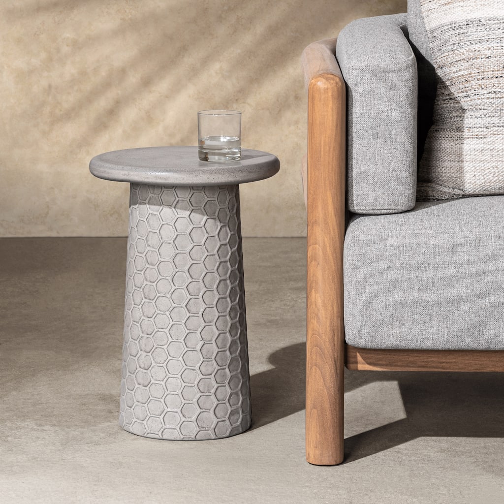 Classic Home Delaine Outdoor Concrete Accent Table - 14W x 14D x 20H