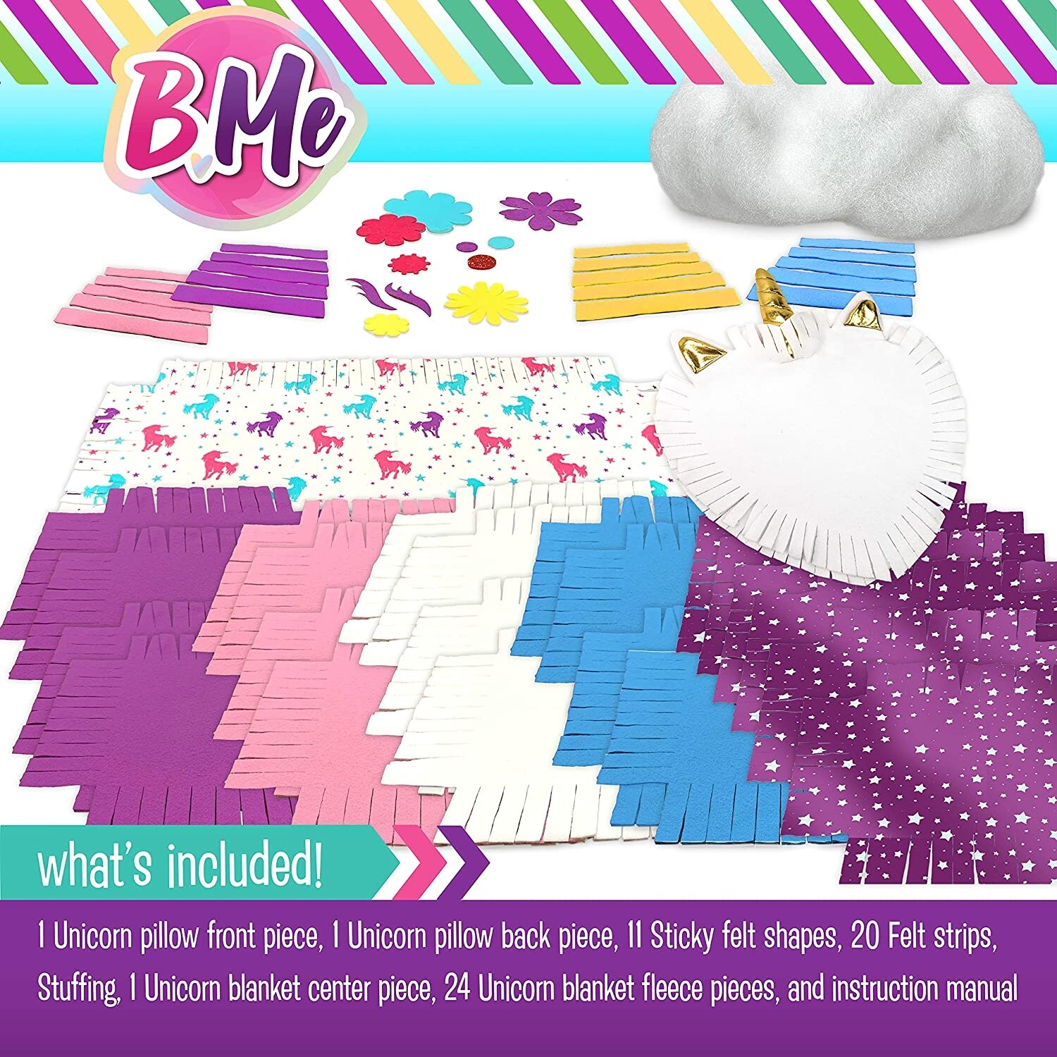 DIY Unicorn Sewing Blanket Pillow Kit for Girls No Sew Blankets Bed Bath Beyond 32932335