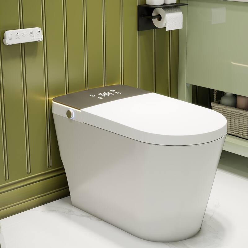 Keloyid Smart Toilet with Heated Seat & Built-in Tank,1.08 GPF One-pieceToilet with Auto Flush, Warm Wash, Dryer, Foam Shield
