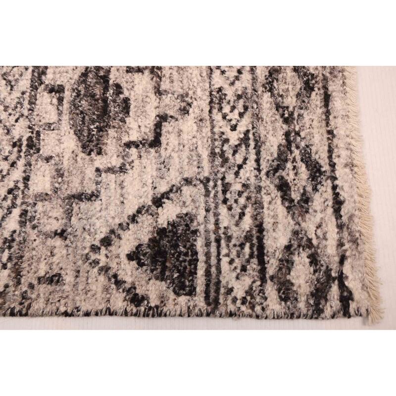 ECARPETGALLERY Hand-knotted Tangier Light Grey Wool Rug - 4'11 x 7'9