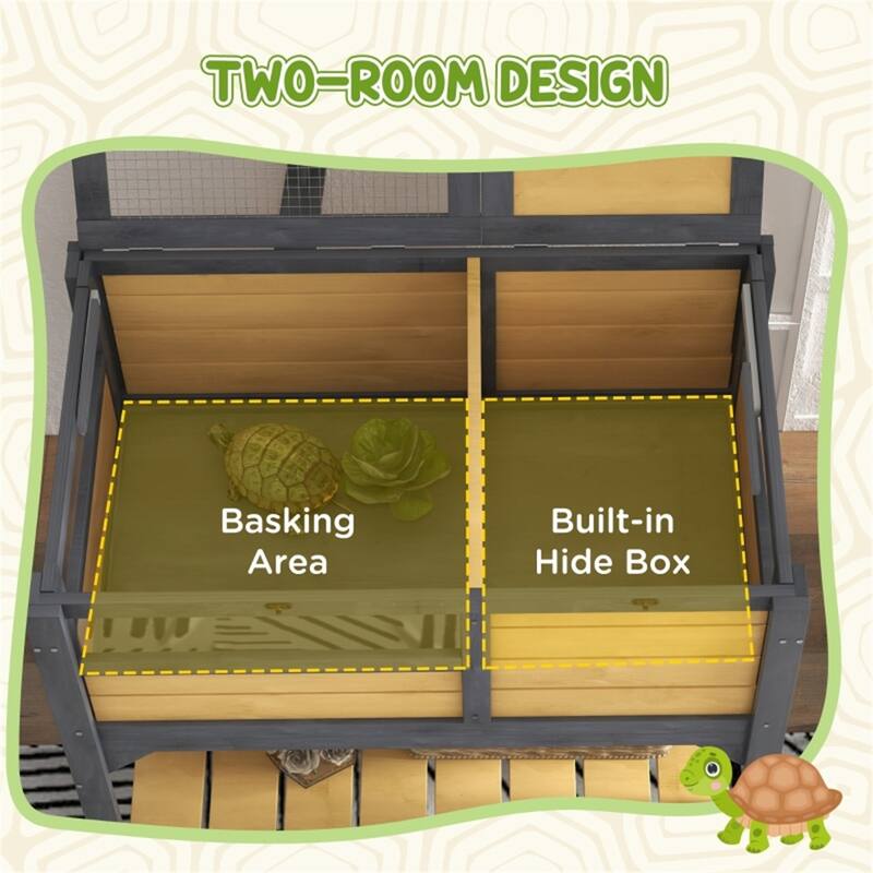 Yellow Tortoise Small House with Two Openable and Lockable Design - 33" L x 20" W x 40.5" H