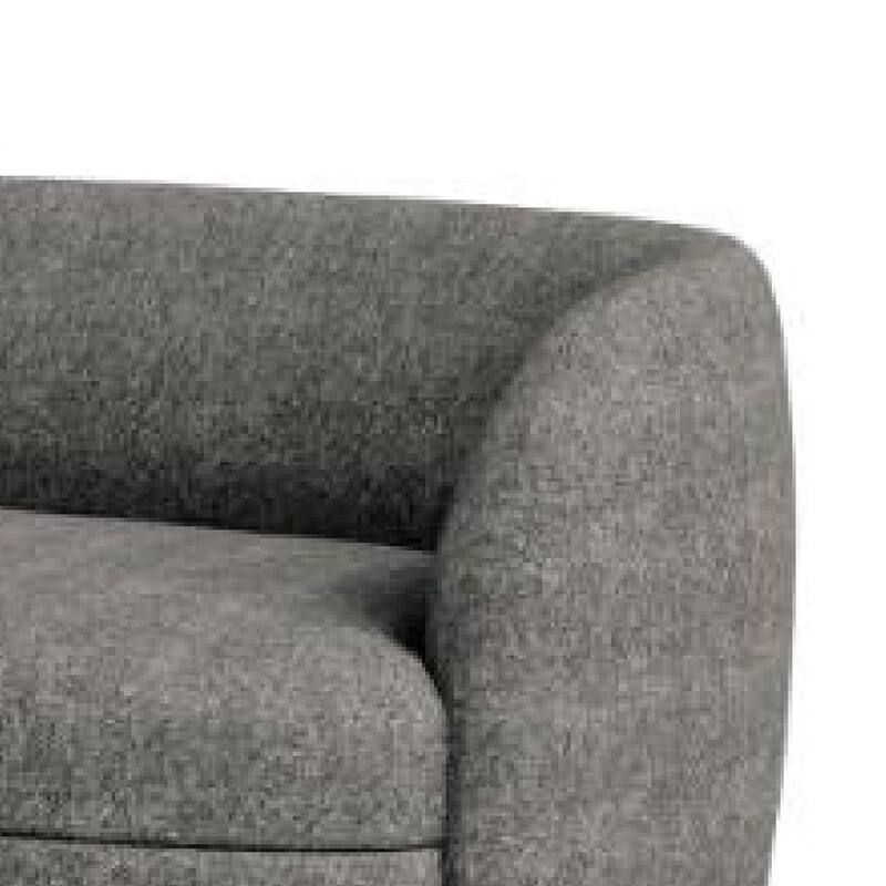 Srey Sofa, 84 Inch, Charcoal Gray Boucle, Smooth Curved Kidney Shape